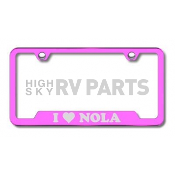 Automotive Gold License Plate Frame - Pink Stainless Steel - GFNOLAEP