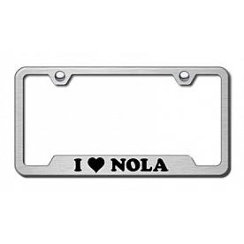 Automotive Gold License Plate Frame - Silver Stainless Steel - GFNOLAES