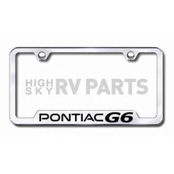 Automotive Gold License Plate Frame - Silver Stainless Steel - GFPG6EC