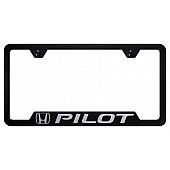 Automotive Gold License Plate Frame - Black Stainless Steel - GFPILEB