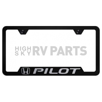 Automotive Gold License Plate Frame - Black Stainless Steel - GFPILEB