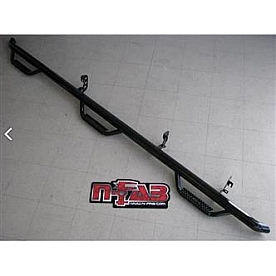 N-Fab Nerf Bar - Truck Wheel to Wheel Black Matte Textured Powder Coated Steel Round - C15102QC6T