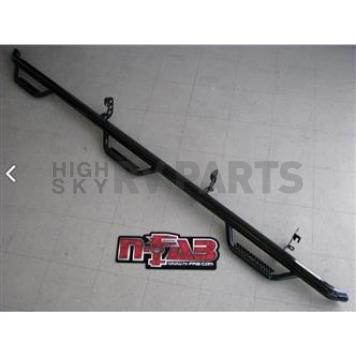 N-Fab Nerf Bar - Truck Wheel to Wheel Black Matte Textured Powder Coated Steel Round - C15102QC6T