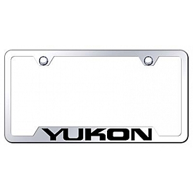 Automotive Gold License Plate Frame - Silver Stainless Steel - GFYUKEC