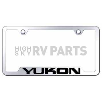 Automotive Gold License Plate Frame - Silver Stainless Steel - GFYUKEC
