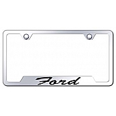 Automotive Gold License Plate Frame - Silver Stainless Steel - GFSFOREC