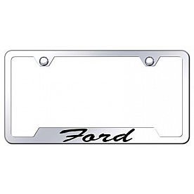 Automotive Gold License Plate Frame - Silver Stainless Steel - GFSFOREC