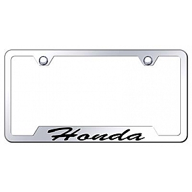 Automotive Gold License Plate Frame - Silver Stainless Steel - GFSHONEC