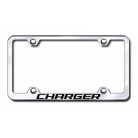 Automotive Gold License Plate Frame - Silver Stainless Steel - LFWCHGEC