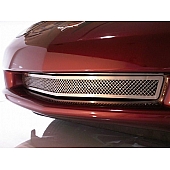 American Car Craft Grille Trim Cover - Laser Mesh Silver Polished Stainless Steel - 042041