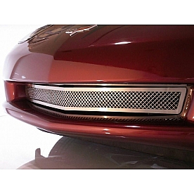 American Car Craft Grille Trim Cover - Laser Mesh Silver Polished Stainless Steel - 042041