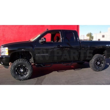 N-Fab Nerf Bar - Truck Wheel to Wheel Black Gloss Powder Coated Steel Round - C1189QC-1