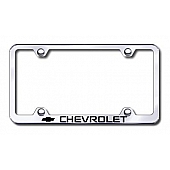 Automotive Gold License Plate Frame - Silver Stainless Steel - LFWCHVEC