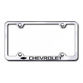 Automotive Gold License Plate Frame - Silver Stainless Steel - LFWCHVEC