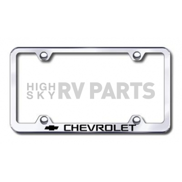 Automotive Gold License Plate Frame - Silver Stainless Steel - LFWCHVEC