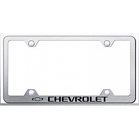 Automotive Gold License Plate Frame - Silver Stainless Steel - LFWCHVES