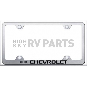 Automotive Gold License Plate Frame - Silver Stainless Steel - LFWCHVES