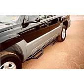 N-Fab Nerf Bar - Truck Wheel to Wheel Black Gloss Powder Coated Steel Round - C0268A