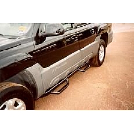 N-Fab Nerf Bar - Truck Wheel to Wheel Black Gloss Powder Coated Steel Round - C0268A