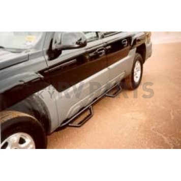 N-Fab Nerf Bar - Truck Wheel to Wheel Black Gloss Powder Coated Steel Round - C0268A