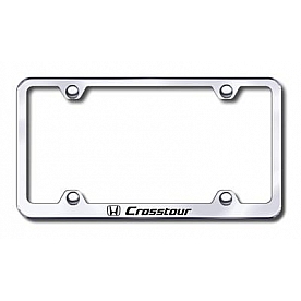 Automotive Gold License Plate Frame - Silver Stainless Steel - LFWCRTEC