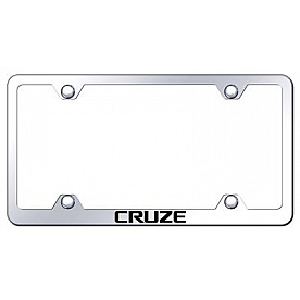 Automotive Gold License Plate Frame - Silver Stainless Steel - LFWCRUEC