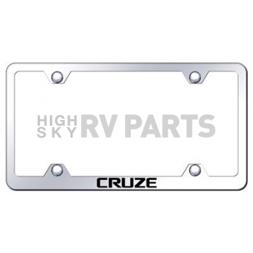Automotive Gold License Plate Frame - Silver Stainless Steel - LFWCRUEC