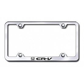 Automotive Gold License Plate Frame - Silver Stainless Steel - LFWCRVEC