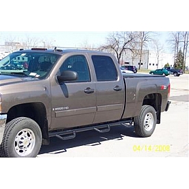 N-Fab Nerf Bar - Truck Wheel to Wheel Black Gloss Powder Coated Steel Round - C07105CC6