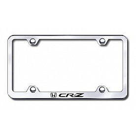 Automotive Gold License Plate Frame - Silver Stainless Steel - LFWCRZEC