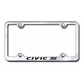 Automotive Gold License Plate Frame - Silver Stainless Steel - LFWCSIEC