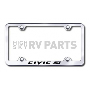 Automotive Gold License Plate Frame - Silver Stainless Steel - LFWCSIEC