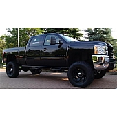 N-Fab Nerf Bar - Truck Wheel to Wheel Black Gloss Powder Coated Steel Round - C07100CC