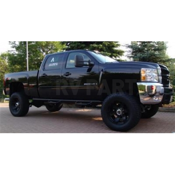 N-Fab Nerf Bar - Truck Wheel to Wheel Black Gloss Powder Coated Steel Round - C07100CC