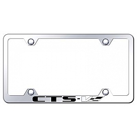 Automotive Gold License Plate Frame - Silver Stainless Steel - LFWCTSVEC