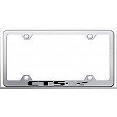 Automotive Gold License Plate Frame - Silver Stainless Steel - LFWCTSVES