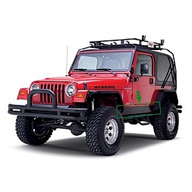 Warrior Products Rocker Panel Guard - Flat Aluminum Black Powder Coated Set Of 2 - 909PC