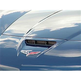 American Car Craft Hood Scoop Grille Insert - Laser Mesh Polished Stainless Steel - 042057