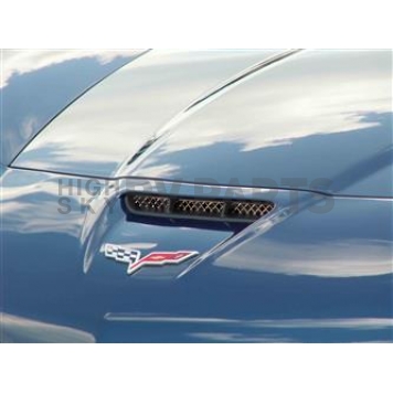 American Car Craft Hood Scoop Grille Insert - Laser Mesh Polished Stainless Steel - 042057