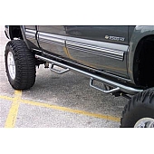 N-Fab Nerf Bar - Truck Wheel to Wheel Black Gloss Powder Coated Steel Round - C01100CC