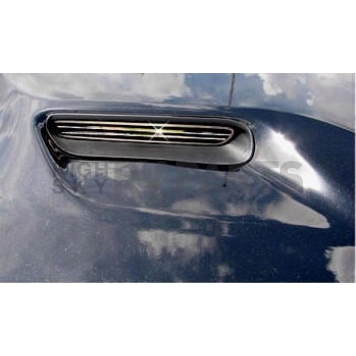 American Car Craft Hood Scoop Grille Insert - Hood Scoop Billet Polished Stainless Steel - 152012-1