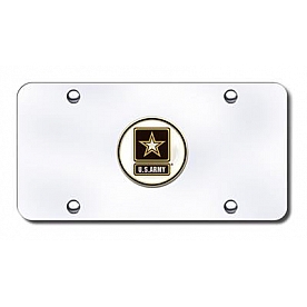 Automotive Gold License Plate - Army Stainless Steel - ARMYCC