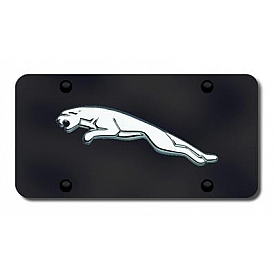 Automotive Gold License Plate - Jaguar Logo Stainless Steel - JAGGB
