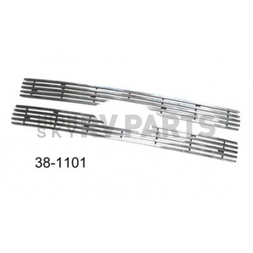 Paramount Automotive Grille Insert - Polished Aluminum 8 Millimeter Horizontal Style - 381101