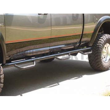 N-Fab Nerf Bar - Truck Wheel to Wheel Black Gloss Powder Coated Steel Round - D15103CC6