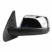 K-Source Exterior Mirror Electric Rectangular Black Housing With Silver Cover Single - 70156T