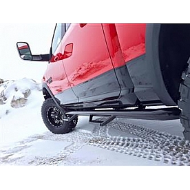 N-Fab Nerf Bar - Truck Wheel to Wheel Black Matte Textured Powder Coated Steel Round - D1589CCTX
