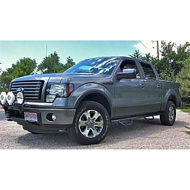 N-Fab Nerf Bar - Truck Wheel to Wheel Black Matte Textured Powder Coated Steel Round - F0996CCTX