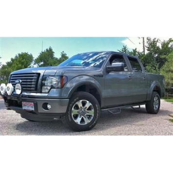 N-Fab Nerf Bar - Truck Wheel to Wheel Black Matte Textured Powder Coated Steel Round - F0996CCTX