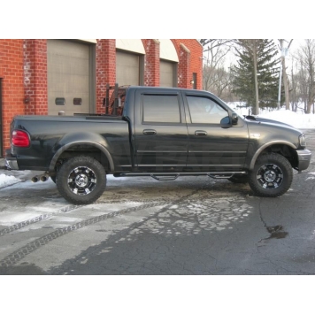 N-Fab Nerf Bar - Truck Wheel to Wheel Black Gloss Powder Coated Steel Round - F0186SC